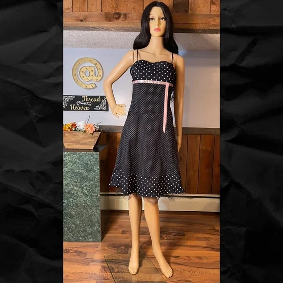 • Pulse | Y2K Polka Dot A-Line Dress | Size XS • - Picture 1 of 9